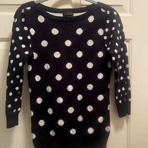 The Limited Women's Navy Polka Dot Sweater